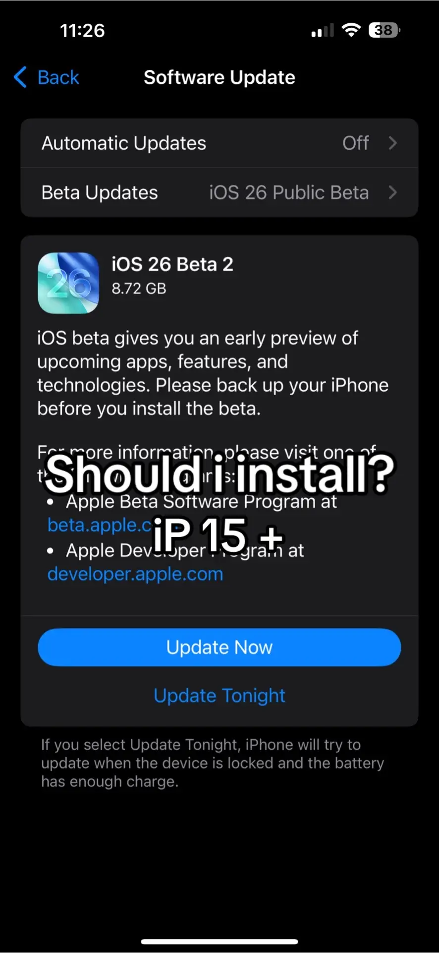 install ios 26 beta 2? #fyp #olebrandselect #ipad #ipad #iphone #apple #ios26 #i