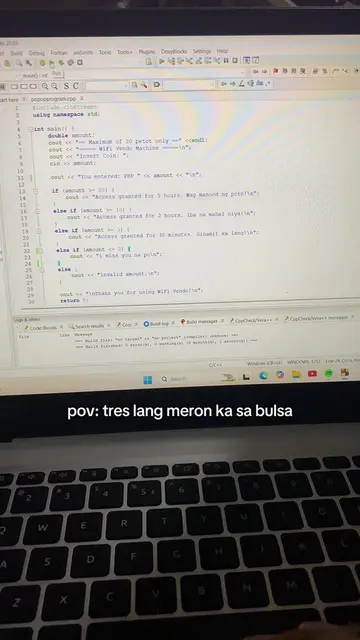 Mag wifi lang nga eh 🙂 #foryoupageofficiall #coding #c++ #codeblocks #sadpost 