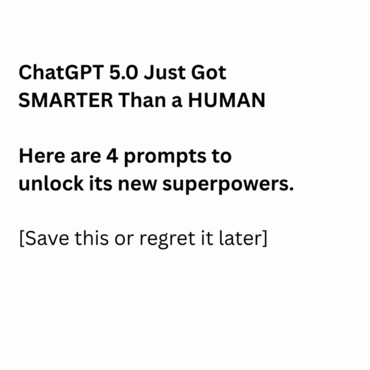 Please ChatGPT five prompts are insane! Don’t forget to  save this so you can co