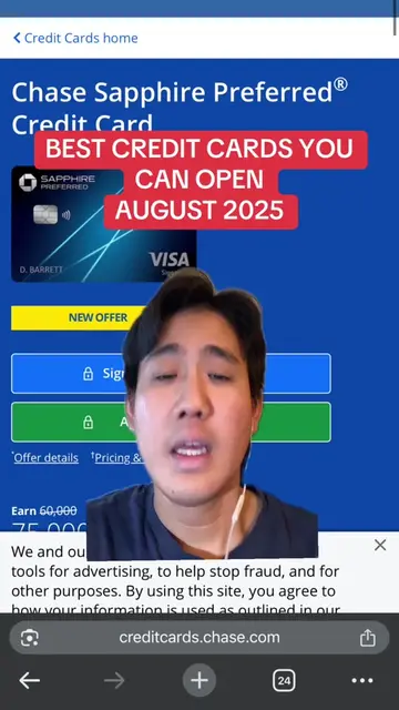 Best credit cards you can open in August 2025 #fyp #chasesapphirepreferred #gree