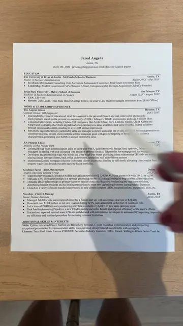 Ep1 of 20 Lessons: Resumes  This is probably the gold standard corporate America