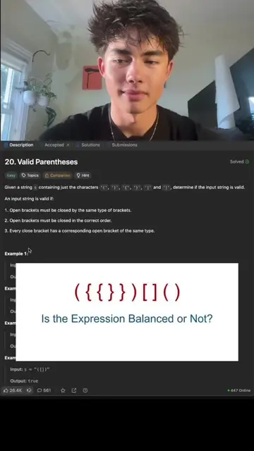 Valid Parenthesis #python #leetcode #softwareengineer #swe #softwareengineering 