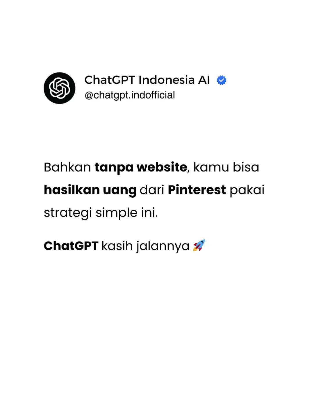 Pinterest bisa jadi mesin uang kalau kamu tahu strateginya. 📌💸 Dengan ChatGPT,