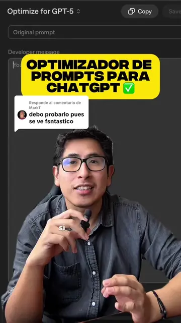 Respuesta a @MarkT El nuevo optimizador de Prompts de ChatGPT está increíble y a