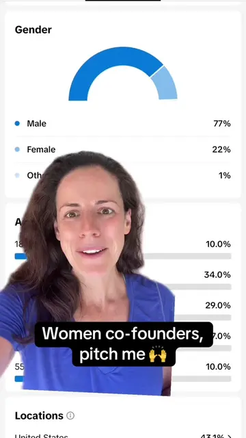 Women founders and co-founders, pitch me! Seeing the audience statistics from my