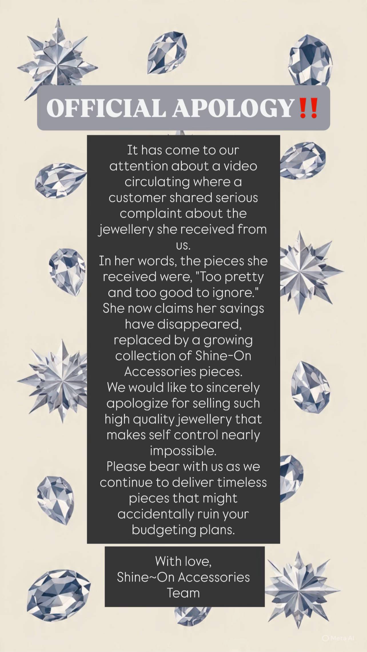 #apologyvideo #jewelryshop #fyp #jewellerystore #creatorsearchinsights 