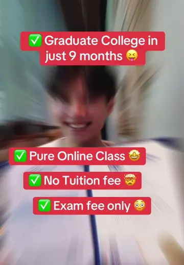 Be a College graduate in just 9 months of studying online in just pay exam fee a