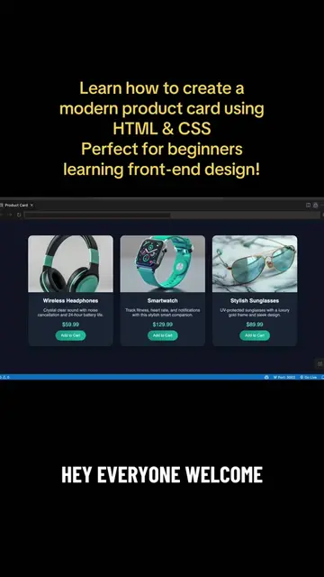 #creatorsearchinsights #HTML    Build a Stylish Product Card in HTML & CSS | eCo