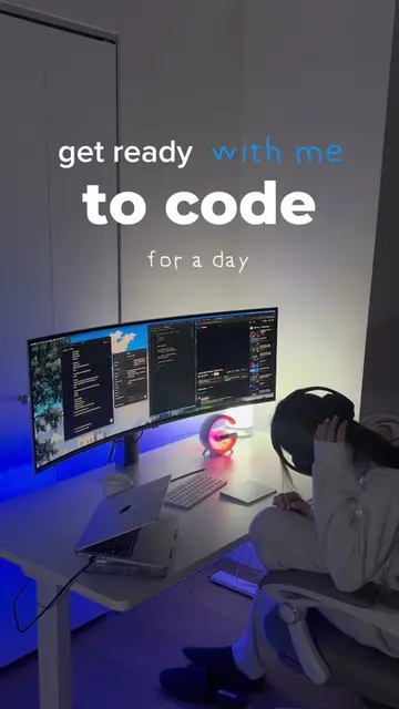 get ready with me to code 🫡 #computerscience #computersciencestudent #coding #s