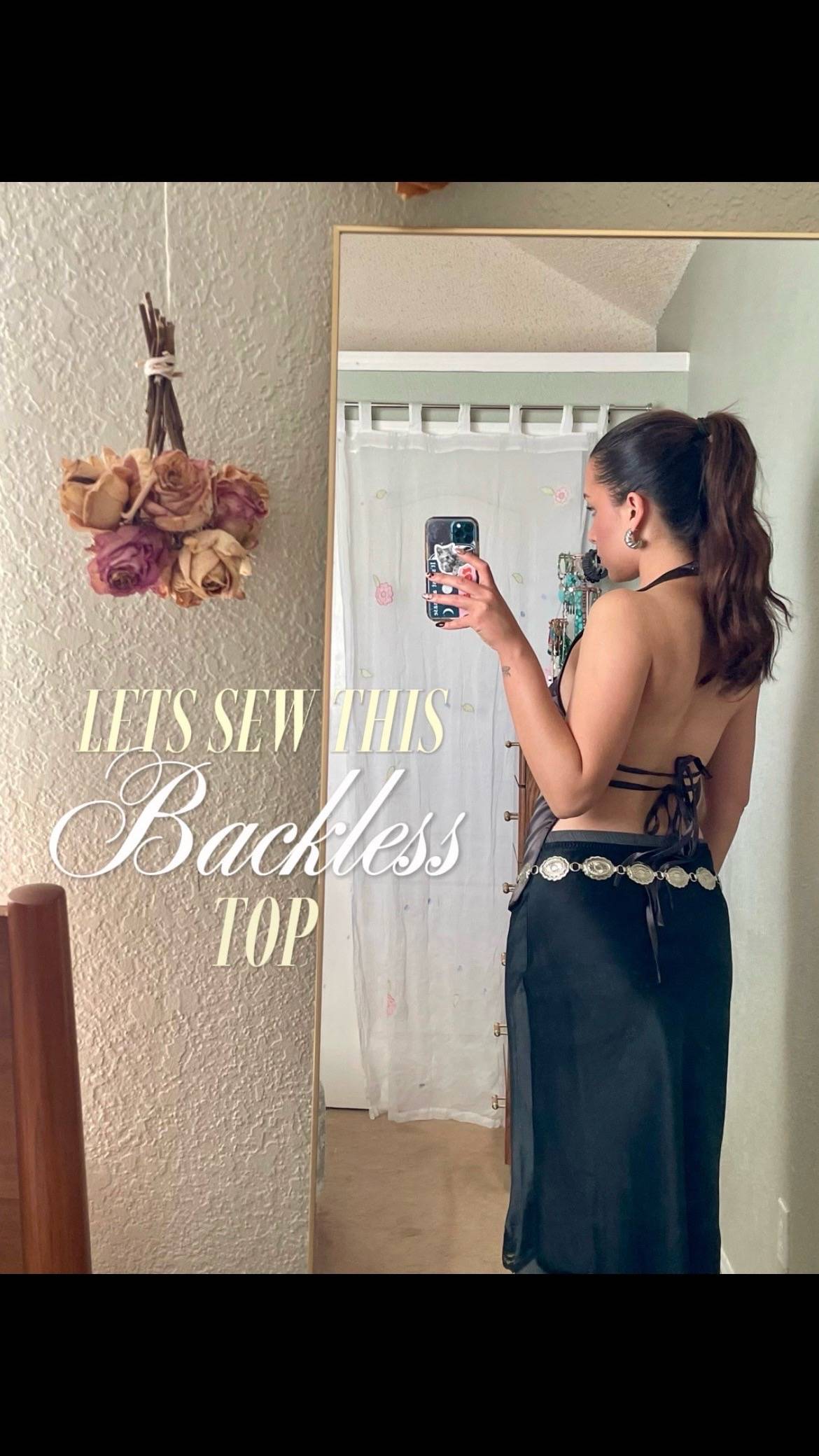 cute backless top for fall 🍂 #backlesstops #sewing #diyfashion #diysewing #thri
