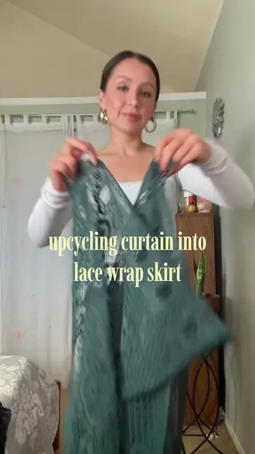 Another curtain turned into a lace wrap skirt #upcycling #sewing #upcyclingfashi