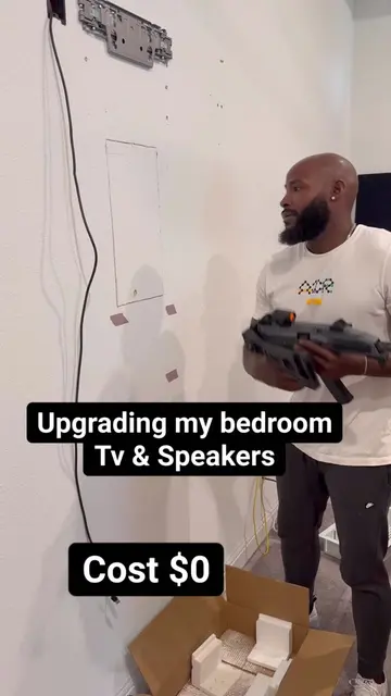 Installing a new tv and a few new speakers at my house #fyp #tiktok #install #tr