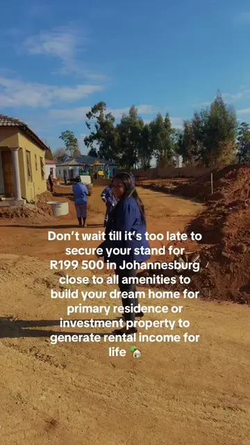 Johannesburg vacant stands can be secured now with us for only R199 500 promotio