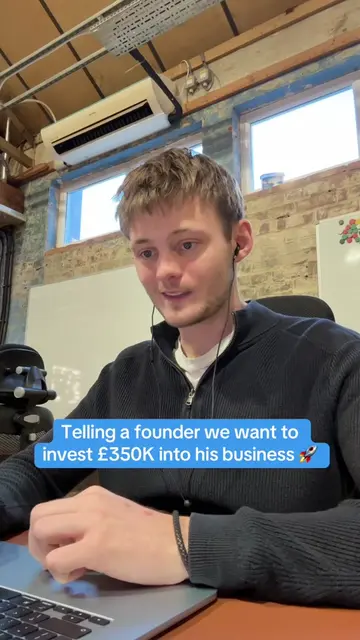 Telling a founder we want to invest £350k into his business 💸🚀  #venturecapita