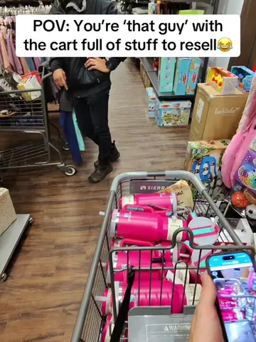 Got stopped in-store because I had a cart FULL of pink water bottles! Retail Arb
