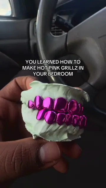 YOU LEARNED HOW TO MAKE HOT PINK GRILLZ IN YOUR BEDROOM 🎯#nycgrillzartist #jewe