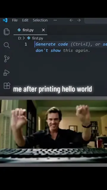 My confidence level : i think I'll get job in nas 🤫 #helloworld #python #progra
