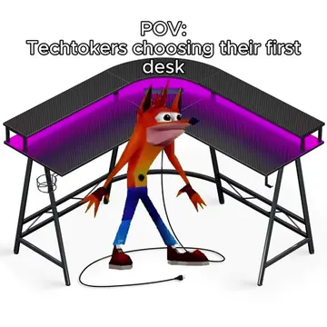 Its always the Ikea desk hack bro 😭 pick a new one | #techtok #viral #setupgami
