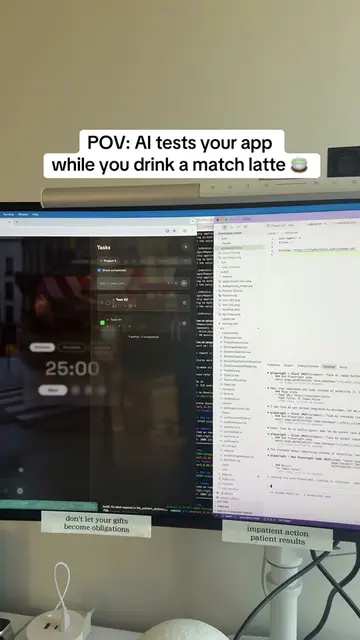 my computer tested my whole app while i drank a vanilla oat milk matcha latte 🍵