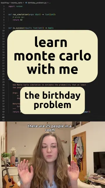 Monte Carlo method for the birthday problem! #computerscience #learnprogramming 