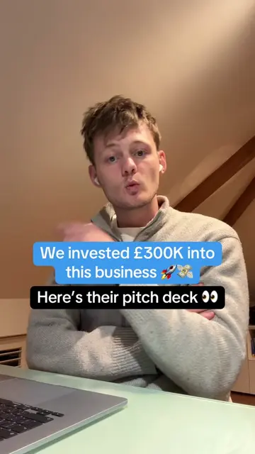 Showing you the pitch deck of a business we invested £300,000 into! 👀🚀 ##ventu