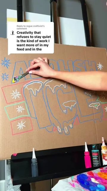 Replying to @rogue craftivist  making signs because silence isn’t cute 👉👈 #min