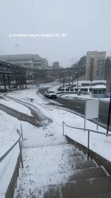 what happened to our sunny southern town… #collegelife #uncchapelhill #winter #s