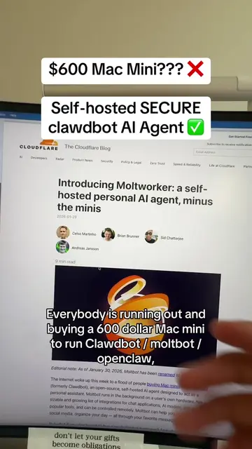Definitely don’t buy a Mac mini to host Clawdbot/open claw/moltbot. Cloudflare’s