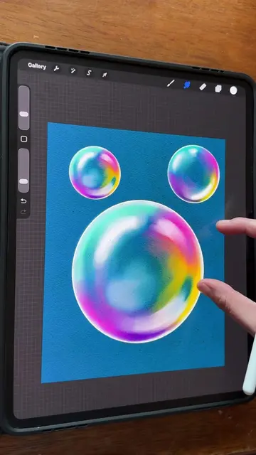 Here’s a procreate tutorial on how to paint a bubble using my watercolor brush s