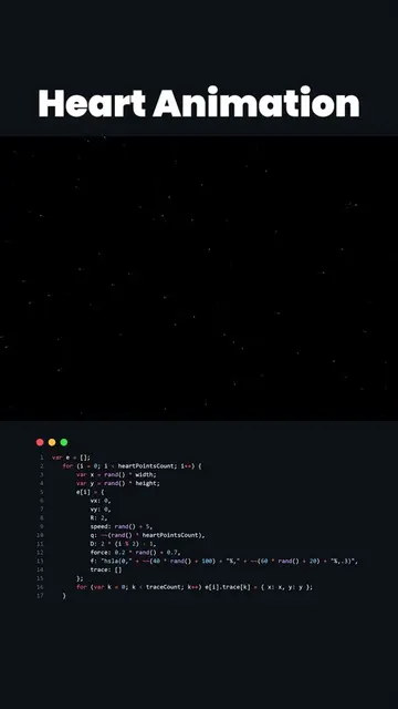 Heart Animation Using JavaScript! #javascript #htmlcss #programming #computersci