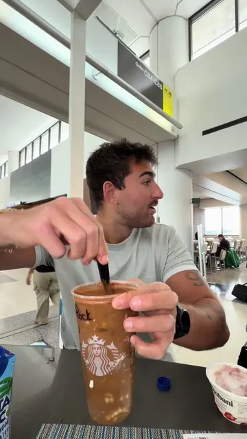 Airport coffeeyogurt vibes because no days off #fyp #foryou #viral #relateable #