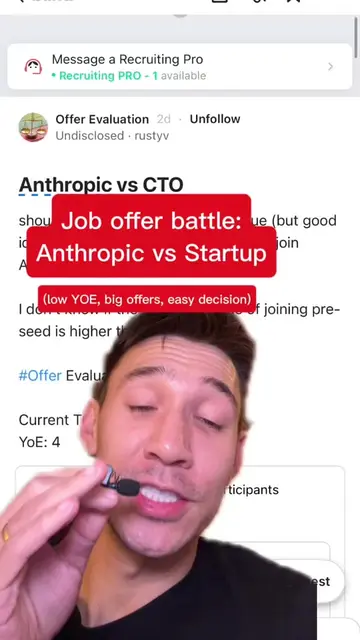 Job offer battle: Anthropic vs startup. #TikTokLearningCampaign 