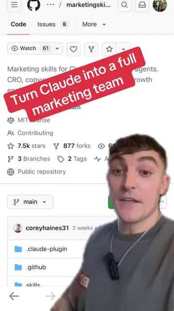 Claude can now become your marketing team. This GitHub repo lets you copy-paste 