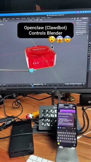 What happens when you give openclaw access to Blender? It can do this with Cinem