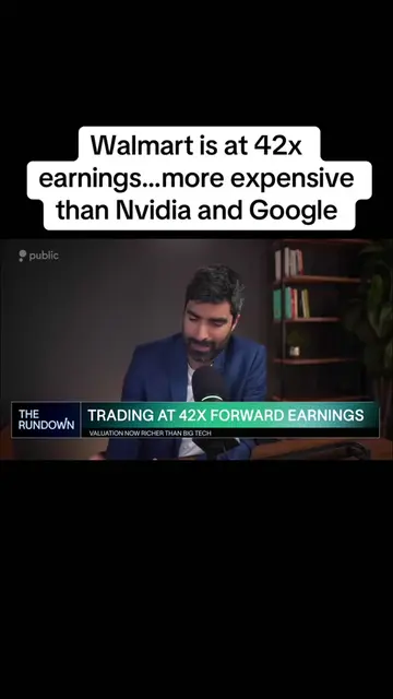Walmart $WMT is at 42x forward earnings...the highest valuation in its history. 