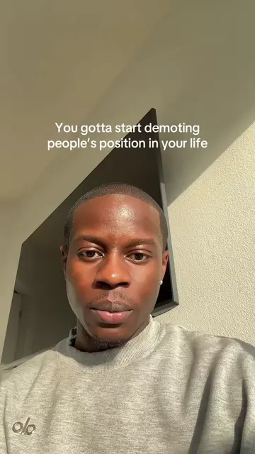 You gotta start demoting people’s position in your life and let’s normalize an a