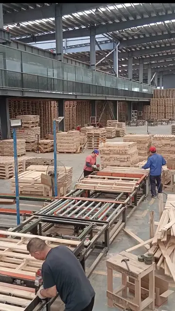 Can you believe it? Automated wooden pallets are everywhere in China.#Automation