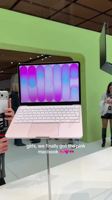 the pink MacBook Neo 🤝 the girlies 🎀 #apple #macbookneo #pinkmacbook #macbook 