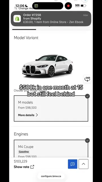 some my age do that a day #ecom #ecommerce #shopify #bmwm4 #resell 