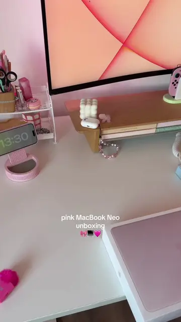 unboxing the brand new pink MacBook Neo 🌸💻🎀 OMGFFF I’m obsessed, this is so B