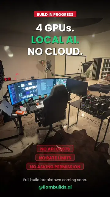 Building a 4-GPU AI rig from scratch. No API costs. No rate limits. No asking pe