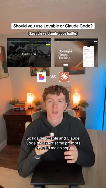 Giving loveable and Claude code the exact same prompts to build me an app to see