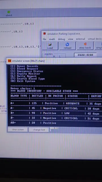 Blood Bank in Assembly Language 🤖  . . . . #coding #codinglife #codingtiktok #c