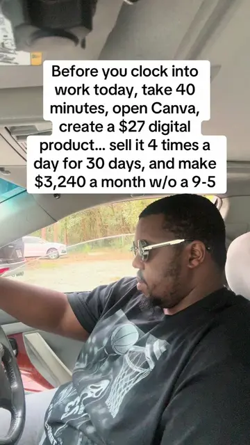 Before you clock into work today, take 40 minutes, open Canva, create a $27 digi