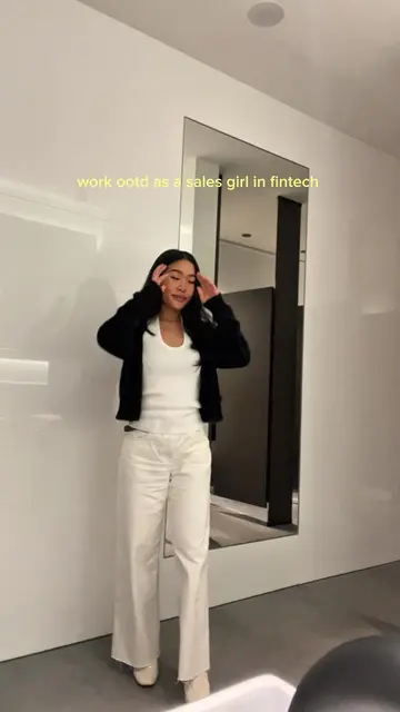 all white fit today 🤍 top and jeans from @Glassons  #officeoutfit #officecasual