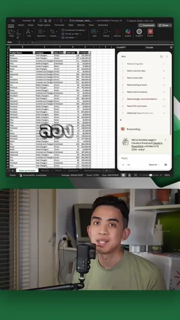 รีวิวปลั๊กอิน Claude และ ChatGPT ใน Excel ตัวช่วยสาย Data ที่ต้องมีติดเครื่อง #p