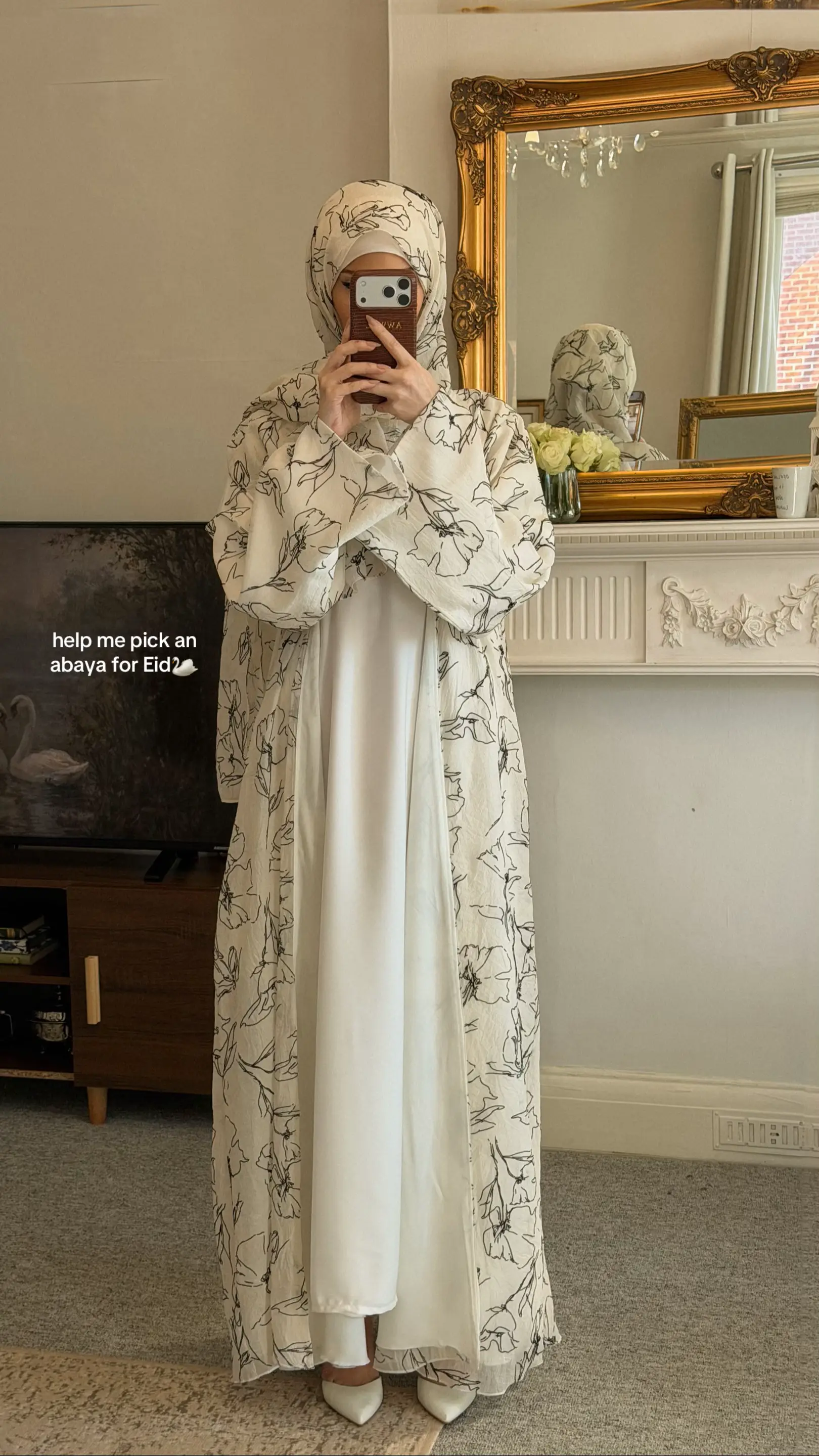 can’t decide I love them all🥹🦢🫧 #eidoutfit #eid #abaya #modestfashion 