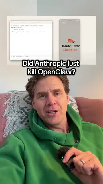 Did Anthropic just totally submarine OpenClaw with Claude Code channels?! Channe