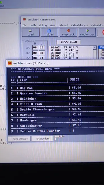 McDonald's Burgers in Assembly Language 🤖  . . . . #coding #codinglife #codingt