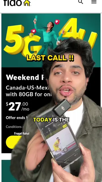 Cheapest Phone Plan 🇨🇦🇺🇸🇲🇽 — $27 CAD A MONTH - 80 GB 5G data in USA, canad